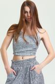 Sense Astarli Croptop Askili Bustiyer_Bus32491 Grı