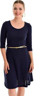 Sense Havuz Yaka Kloş Elbise | Elb32173 Lacıvert