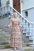 Sfg Life Moda Kadın Tesettür Bel Kuşaklı Dokuma Viskon Kumaş Şık Renkli Ve Desenli Elbise Vizon 38