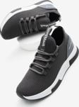 Tonny Black Unisex Koyu Gri Nefes Alabilen Kumaş Poli Taban Bağcıklı Spor Ayakkabı