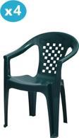 Omnipazar MT-GF147 Argento Plastik Bahçe Balkon Koltuk Sandalye 4'lü Set 