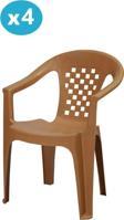 Omnipazar MT-GF147 Argento Plastik Bahçe Balkon Koltuk Sandalye 4'lü Set 