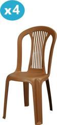 Omnipazar MT-GF187 Agosto Plastik Bahçe Balkon Sandalye 4'lü Set 