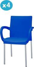 Omnipazar MT-CF880 Mare Plastik Bahçe Balkon Koltuk Sandalye 4'lü Set 