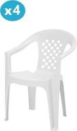 Omnipazar MT-GF147 Argento Plastik Bahçe Balkon Koltuk Sandalye 4'lü Set 