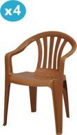 Omnipazar MT-GF101 Carrera Plastik Bahçe Balkon Koltuk Sandalye 4'lü Set 