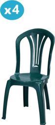 Omnipazar MT-GF193 Foglia Plastik Bahçe Balkon Sandalye 4'lü Set 