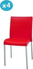 Omnipazar MT-CF875 Vortice Plastik Bahçe Balkon Sandalye 4'lü Set 