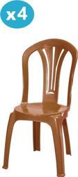 Omnipazar MT-GF193 Foglia Plastik Bahçe Balkon Sandalye 4'lü Set 