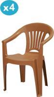Omnipazar MT-GF141 Zaffiro Plastik Bahçe Balkon Sandalye 4'lü Set 