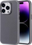 Anka Cep Telefonu Aksesuarları Apple İphone 14 Pro Max Kılıf Magsafe Şarj Özellikli Karbon Fiber Görünümlü Troy Kapak