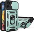 Anka Cep Telefonu Aksesuarları Apple İphone 16 Kılıf Pars Lens Yüzüklü Silikon Magnetik Standlı Kamera Korumalı Kapak
