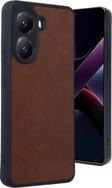 Anka Cep Telefonu Aksesuarları Xiaomi Poco X7 Pro Kılıf Aras Deri Görünümlü Kapak + Kablo Koruma