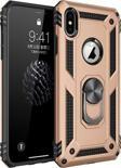 Anka Cep Telefonu Aksesuarları Apple İphone X / Xs Kılıf Vega Yüzüklü Standlı Zırh Tank Kapak + Ekran Koruma