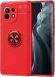 Anka Cep Telefonu Aksesuarları Xiaomi Mi 11 Kılıf Ravel Yüzüklü Standlı Silikon Kapak + Kablo Koruma + Ekran Koruma