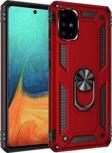 Anka Cep Telefonu Aksesuarları Samsung Galaxy A51 Kılıf Vega Yüzüklü Standlı Tank Zırh Kapak + Ekran Koruma