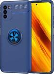 Anka Cep Telefonu Aksesuarları Xiaomi Poco M3 Kılıf Ravel Yüzüklü Standlı Silikon Kapak + Kablo Koruma + Ekran Koruma