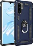 Anka Cep Telefonu Aksesuarları Huawei P30 Pro Kılıf Vega Yüzüklü Standlı Tank Zırh Kapak + Ekran Koruma