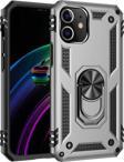 Anka Cep Telefonu Aksesuarları Apple İphone 12 Mini Kılıf Vega Yüzüklü Standlı Tank Zırh Kapak + Ekran Koruma