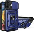 Anka Cep Telefonu Aksesuarları Apple İphone 16 Kılıf Pars Lens Yüzüklü Silikon Magnetik Standlı Kamera Korumalı Kapak
