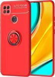 Anka Cep Telefonu Aksesuarları Xiaomi Redmi 9C Kılıf Ravel Yüzüklü Standlı Silikon Kapak + Kablo Koruma + Ekran Koruma