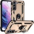 Anka Cep Telefonu Aksesuarları Samsung Galaxy S22 Kılıf Vega Yüzüklü Standlı Tank Zırh Kapak + Ekran Koruma