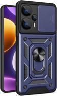 Anka Cep Telefonu Aksesuarları Xiaomi Poco F5 Kılıf Magnetik Standlı Kamera Korumalı Sürgülü Vega Kapak + Ekran Koruma