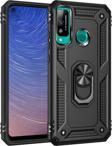 Anka Cep Telefonu Aksesuarları Huawei P40 Lite E Kılıf Vega Yüzüklü Standlı Tank Zırh Kapak + Ekran Koruma