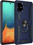 Anka Cep Telefonu Aksesuarları Samsung Galaxy A71 Kılıf Vega Yüzüklü Standlı Zırh Tank Kapak + Ekran Koruma