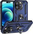 Anka Cep Telefonu Aksesuarları Apple İphone 14 Pro Kılıf Vega Yüzüklü Standlı Tank Zırh Kapak + Ekran Koruma