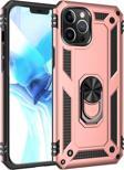 Anka Cep Telefonu Aksesuarları Apple İphone 12 Pro Kılıf Vega Yüzüklü Standlı Tank Zırh Kapak + Ekran Koruma