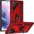 Anka Cep Telefonu Aksesuarları Samsung Galaxy S22 Ultra Kılıf Vega Yüzüklü Standlı Tank Zırh Kapak + Ekran Koruma