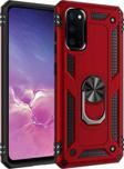 Anka Cep Telefonu Aksesuarları Samsung Galaxy S20 Kılıf Vega Yüzüklü Standlı Tank Zırh Kapak + Ekran Koruma