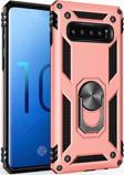 Anka Cep Telefonu Aksesuarları Samsung Galaxy S10 Kılıf Vega Yüzüklü Standlı Tank Zırh Kapak + Ekran Koruma