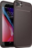 Anka Cep Telefonu Aksesuarları Apple Iphone Se 2022 Kılıf Karbon Görünümlü Silikon + Nano Ekran Koruma A+++