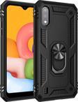 Anka Cep Telefonu Aksesuarları Samsung Galaxy A01 Kılıf Vega Yüzüklü Standlı Tank Zırh Kapak + Ekran Koruma