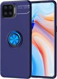 Anka Cep Telefonu Aksesuarları Oppo Reno 4 Lite Kılıf Ravel Yüzüklü Standlı Silikon Kapak+ Ekran Koruma + Kablo Koruma