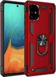 Anka Cep Telefonu Aksesuarları Samsung Galaxy A71 Kılıf Vega Yüzüklü Standlı Tank Zırh Kapak + Ekran Koruma