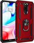 Anka Cep Telefonu Aksesuarları Xiaomi Redmi 8 Kılıf Vega Yüzüklü Standlı Tank Zırh Kapak + Ekran Koruma