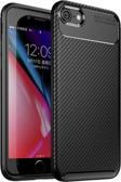 Anka Cep Telefonu Aksesuarları Apple Iphone Se 2022 Kılıf Karbon Görünümlü Silikon + Nano Ekran Koruma A+++