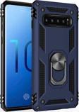 Anka Cep Telefonu Aksesuarları Samsung Galaxy S10 Kılıf Vega Yüzüklü Standlı Tank Zırh Kapak + Ekran Koruma
