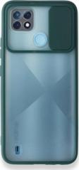 Realme C21 Palm Lensi Sürgülü Slide Şok Ve Darbelere Karşı Korumalı Silikon Kılıf