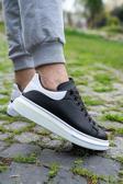 Bay Armedon Unisex Siyah Beyaz Sneaker Günlük Kalın Taban Spor Yürüyüş Ayakkabı 39
