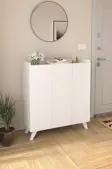 Bofigo 3 Kapaklı Ayakkabılık 8 Raflı Ayakkabılık Çok Amaçlı Dolap Ayakkabı Dolabı Kumsal Beyaz