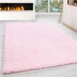 Yüksek Tüylü 30 mm Hav Yüksekliğinde Düz Pembe Renkli Shaggy Halı