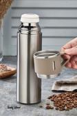 Sedef Silver Kapağı Bardaklı 304 Paslanmaz Çelik Vakumlu Aç Kapat Conta Termos Matara 450 Ml 527