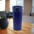 Sedef Silver Tek El Bas Iç Paslanmaz Çelik Termos 380 Ml Push Sızdırmaz Çift Katmanlı Travel Mug Thermos 522