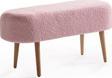 Barella Home Living Luna Peluş Çok Amaçlı Gürgen Ahşap Ayaklı Pofidik Oval Puf
