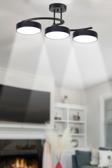 Burjuva Modern Salon Yatak Odası Giyinme Odası Mutfak Beyaz Işık Ledli Siyah Renk 3 lü Led Avize