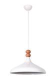 Nil Modern Tasarım Ahşap Detaylı Metal Cafe - Mutfak  Beyaz Renk Tekli Avize (35 CM)
